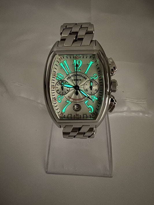 Used Franck Muller Conquistador Chronograph 8005CC White Dial Automatic Serviced - RYBrandshop