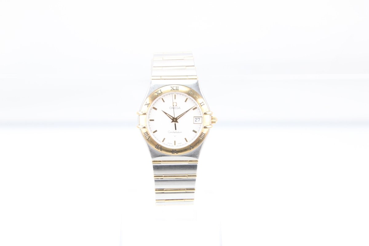 Used Omega Constellation Quartz 35mm YG Steel White Dial Men's Watch 1212.30 - RYBrandshop