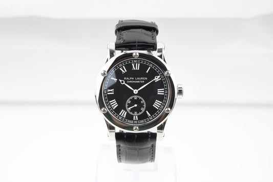 Used Ralph Lauren Classic Chronometer 45mm RLR0220706 Automatic Black Roman Dial - RYBrandshop