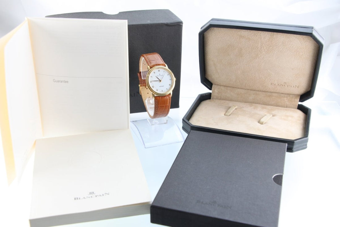 Pure Sophistication: The Blancpain Villeret 18K Yellow Gold Dress Watch - RYBrandshop
