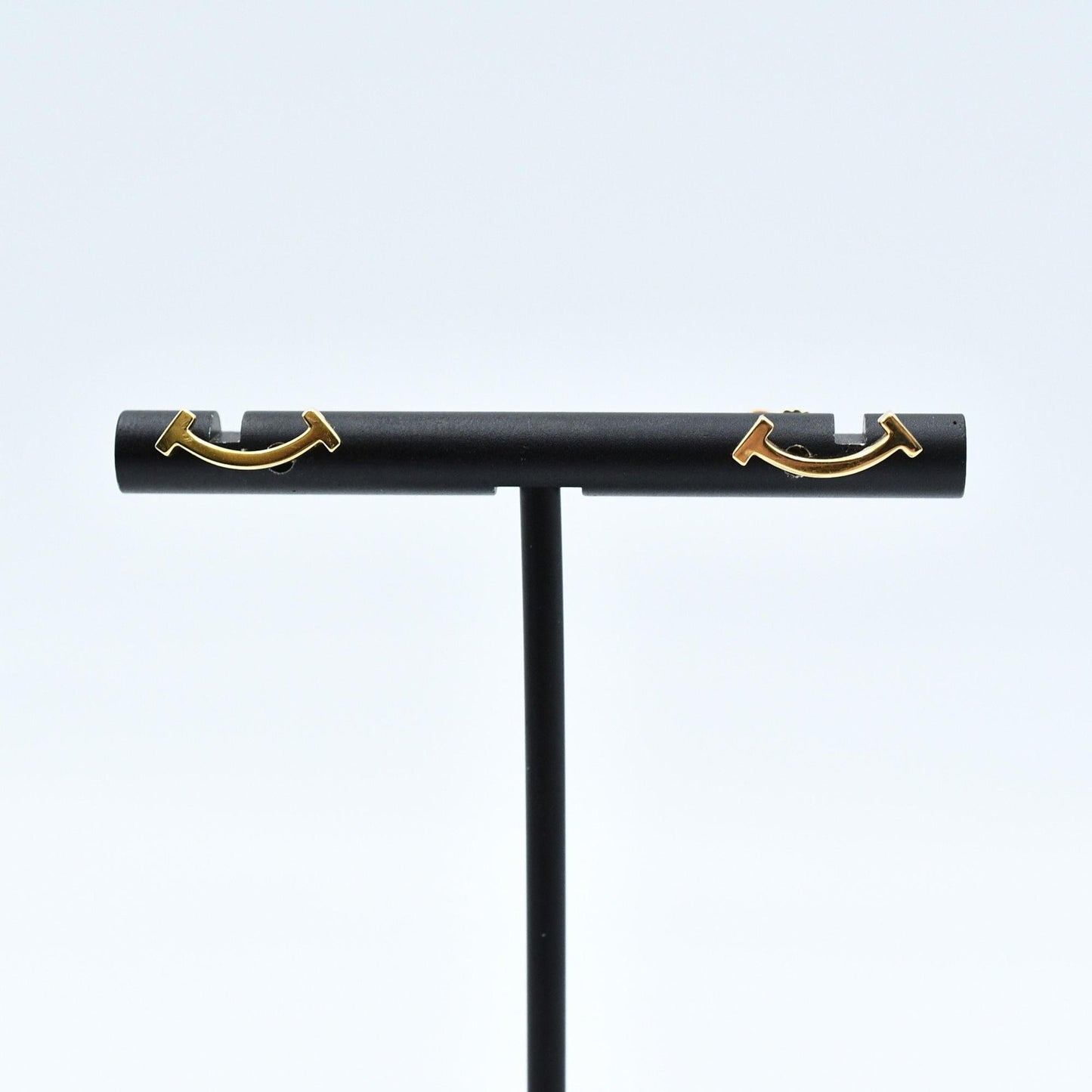 Used Tiffany & Co. T Smile Mini Earrings 18K Yellow Gold Au750 1.6g Authentic B S0017