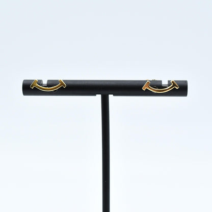 Used Tiffany & Co. T Smile Mini Earrings 18K Yellow Gold Au750 1.6g Authentic B S0017