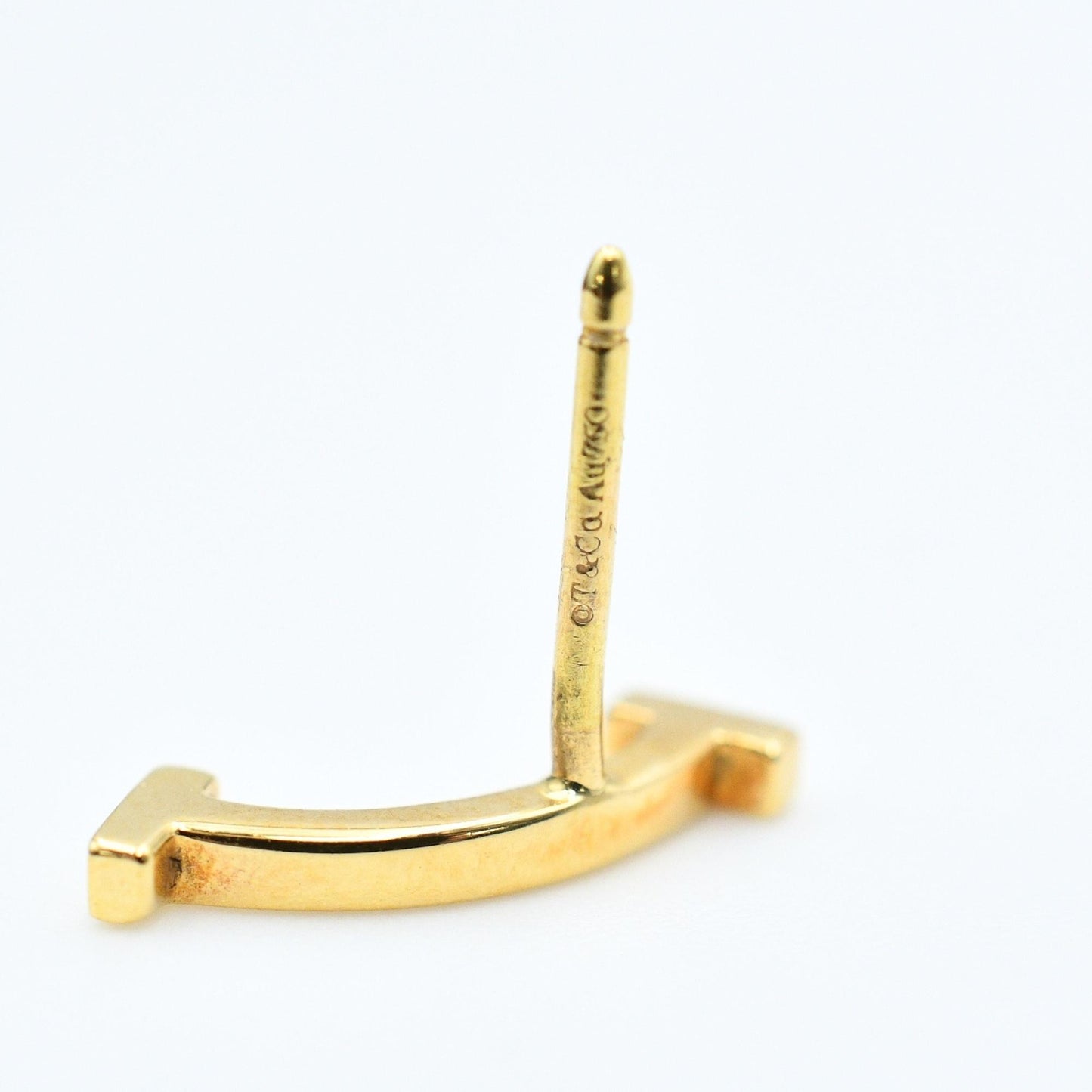 Used Tiffany & Co. T Smile Mini Earrings 18K Yellow Gold Au750 1.6g Authentic B S0017