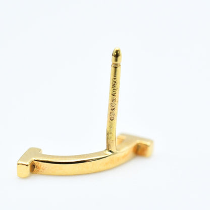 Used Tiffany & Co. T Smile Mini Earrings 18K Yellow Gold Au750 1.6g Authentic B S0017