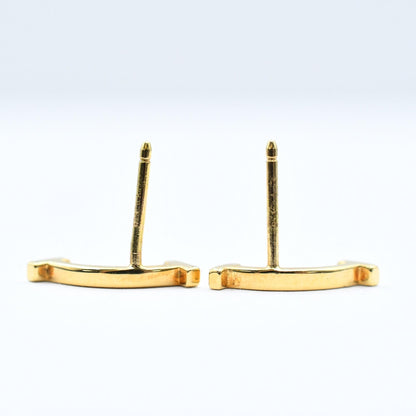 Used Tiffany & Co. T Smile Mini Earrings 18K Yellow Gold Au750 1.6g Authentic B S0017