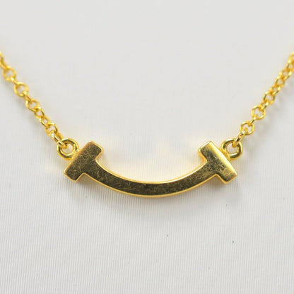 Used Tiffany & Co. T Smile Necklace Mini 18K Yellow Gold Au750 2.3g Authentic B S0016 - RYBrandshop