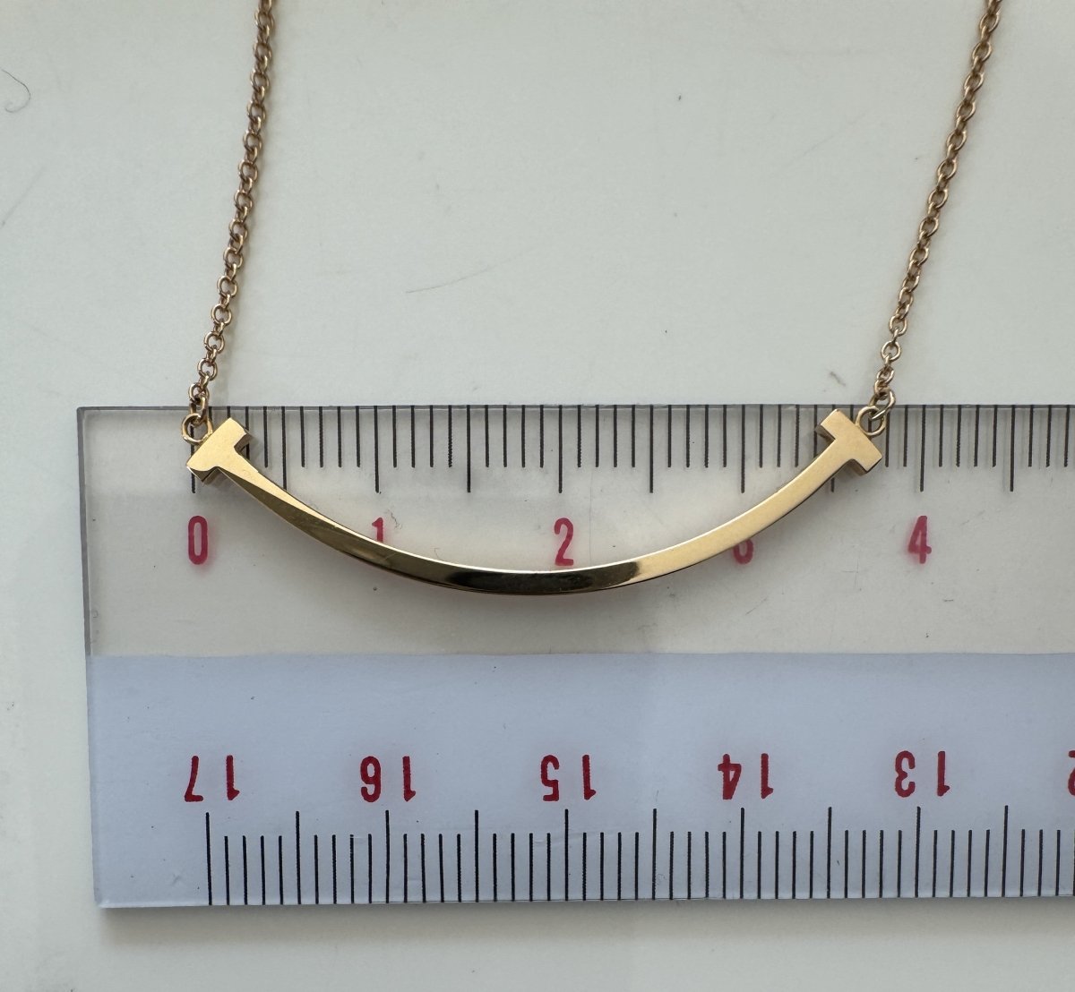Used Tiffany & Co. T Smile Necklace Small 18K Rose Gold Au750 2.9g Authentic B S0014 - RYBrandshop