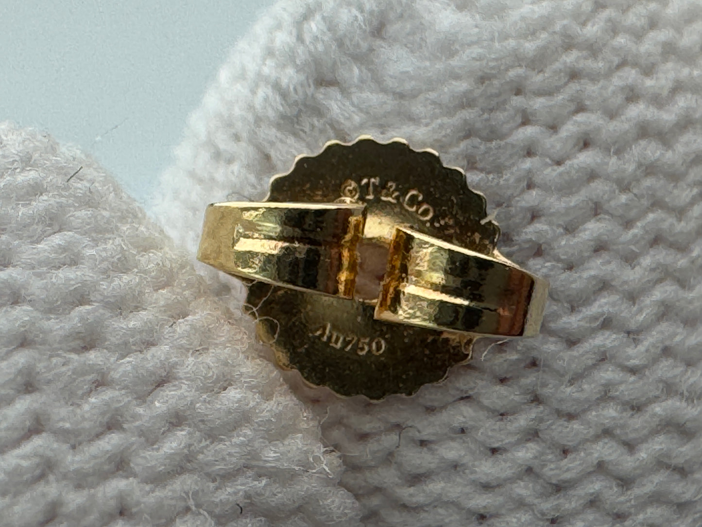 Used Tiffany & Co. T Smile Mini Earrings 18K Yellow Gold Au750 1.6g Authentic B S0017