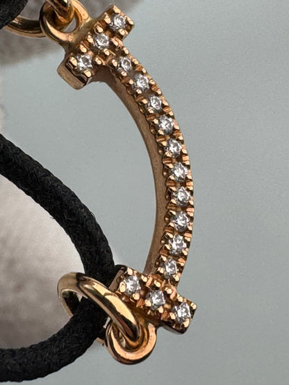 Used Tiffany & Co. T Smile Mini Diamond Bracelet 18K Rose Gold Au750 0.8g B S0018