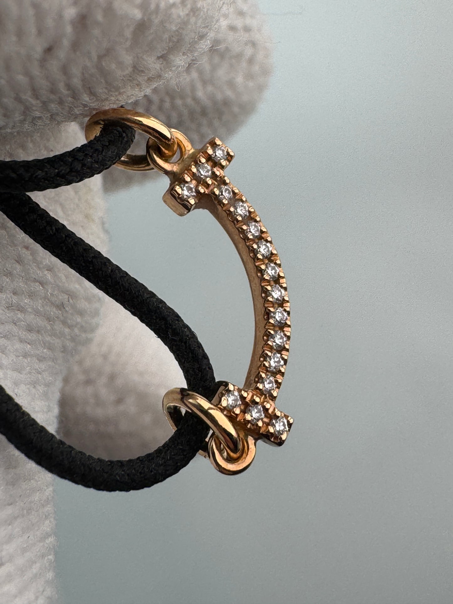 Used Tiffany & Co. T Smile Mini Diamond Bracelet 18K Rose Gold Au750 0.8g B S0018