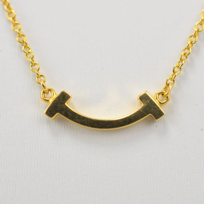 Used Tiffany & Co. T Smile Necklace Mini 18K Yellow Gold Au750 2.3g Authentic B S0016 - RYBrandshop