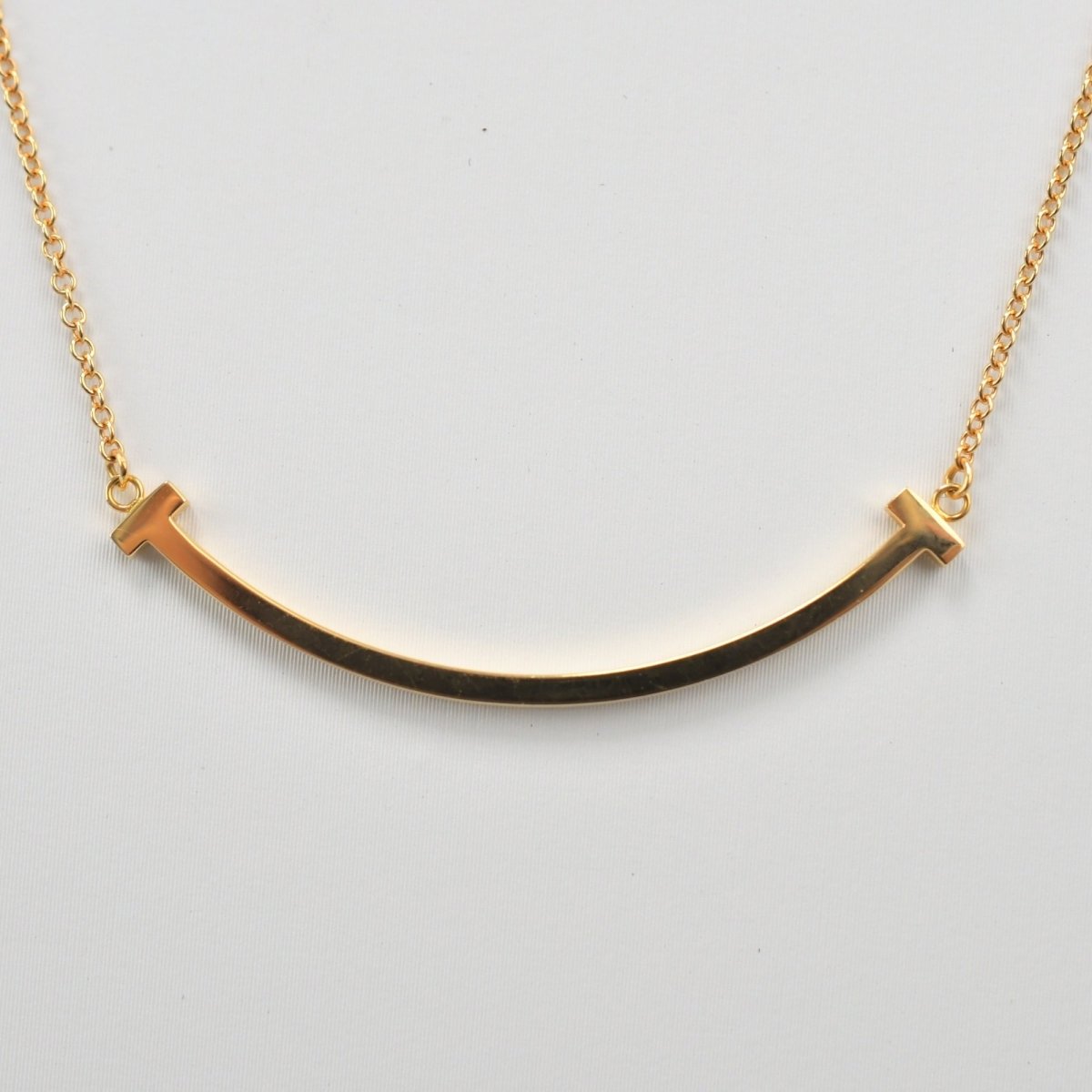 Used Tiffany & Co. T Smile Necklace Small 18K Rose Gold Au750 2.9g Authentic B S0014 - RYBrandshop