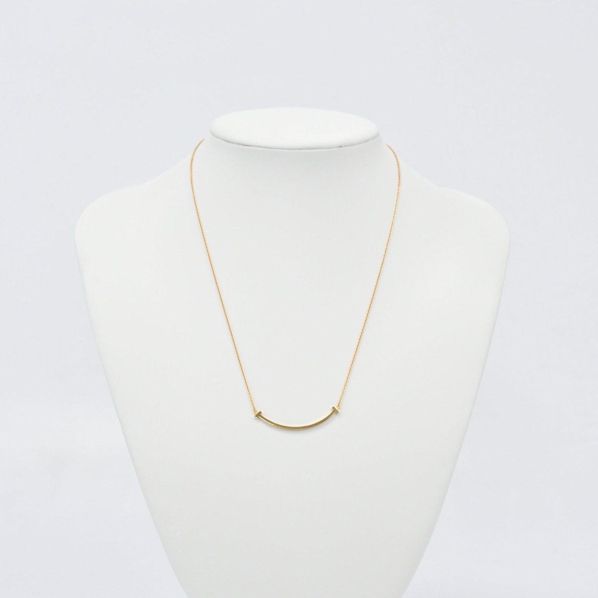 Used Tiffany & Co. T Smile Necklace Small 18K Rose Gold Au750 2.9g Authentic B S0014 - RYBrandshop