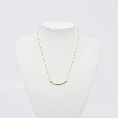 Used Tiffany & Co. T Smile Necklace Small 18K Rose Gold Au750 2.9g Authentic B S0014 - RYBrandshop