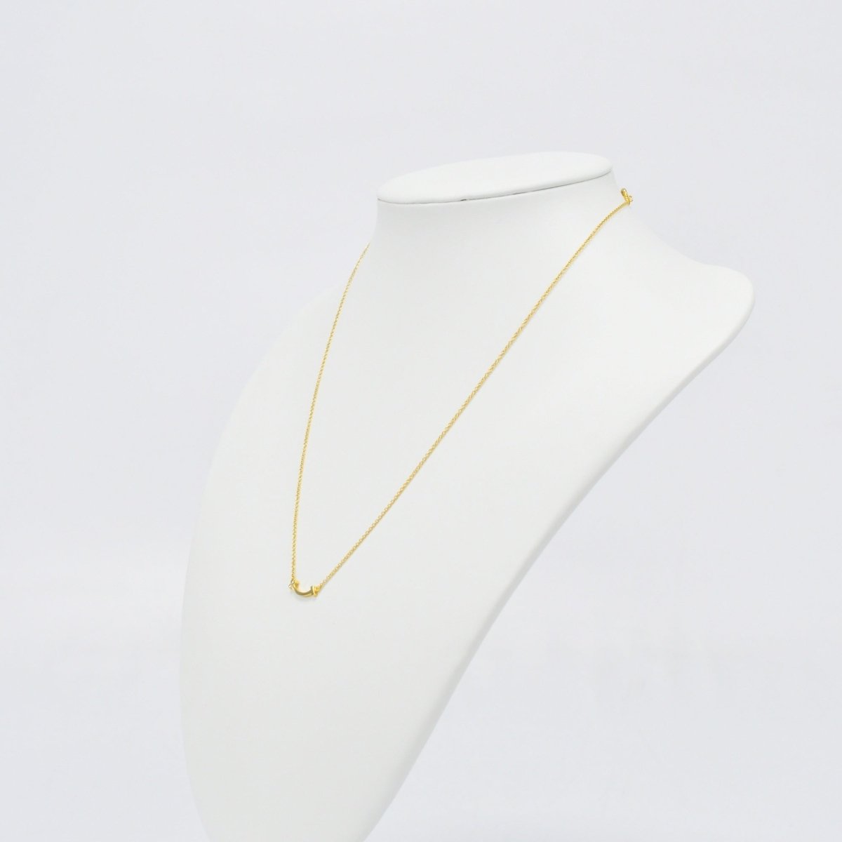 Used Tiffany & Co. T Smile Necklace Mini 18K Yellow Gold Au750 2.3g Authentic B S0016 - RYBrandshop