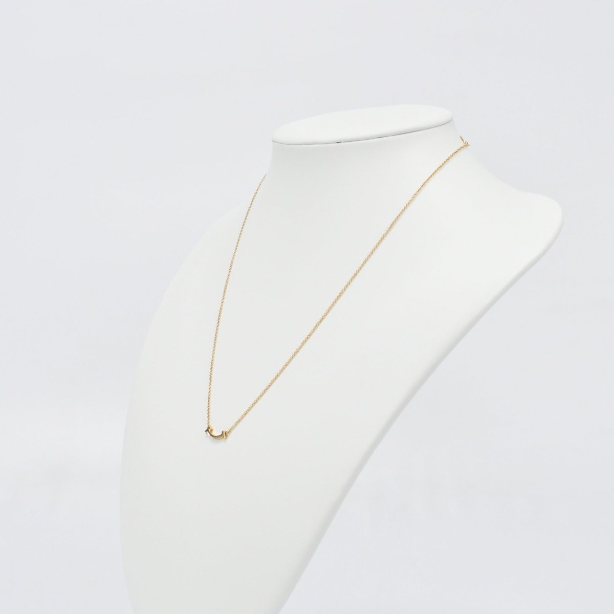 Used Tiffany & Co. T Smile Necklace Mini 18K Rose Gold Au750 2.4g Authentic B S0015 - RYBrandshop