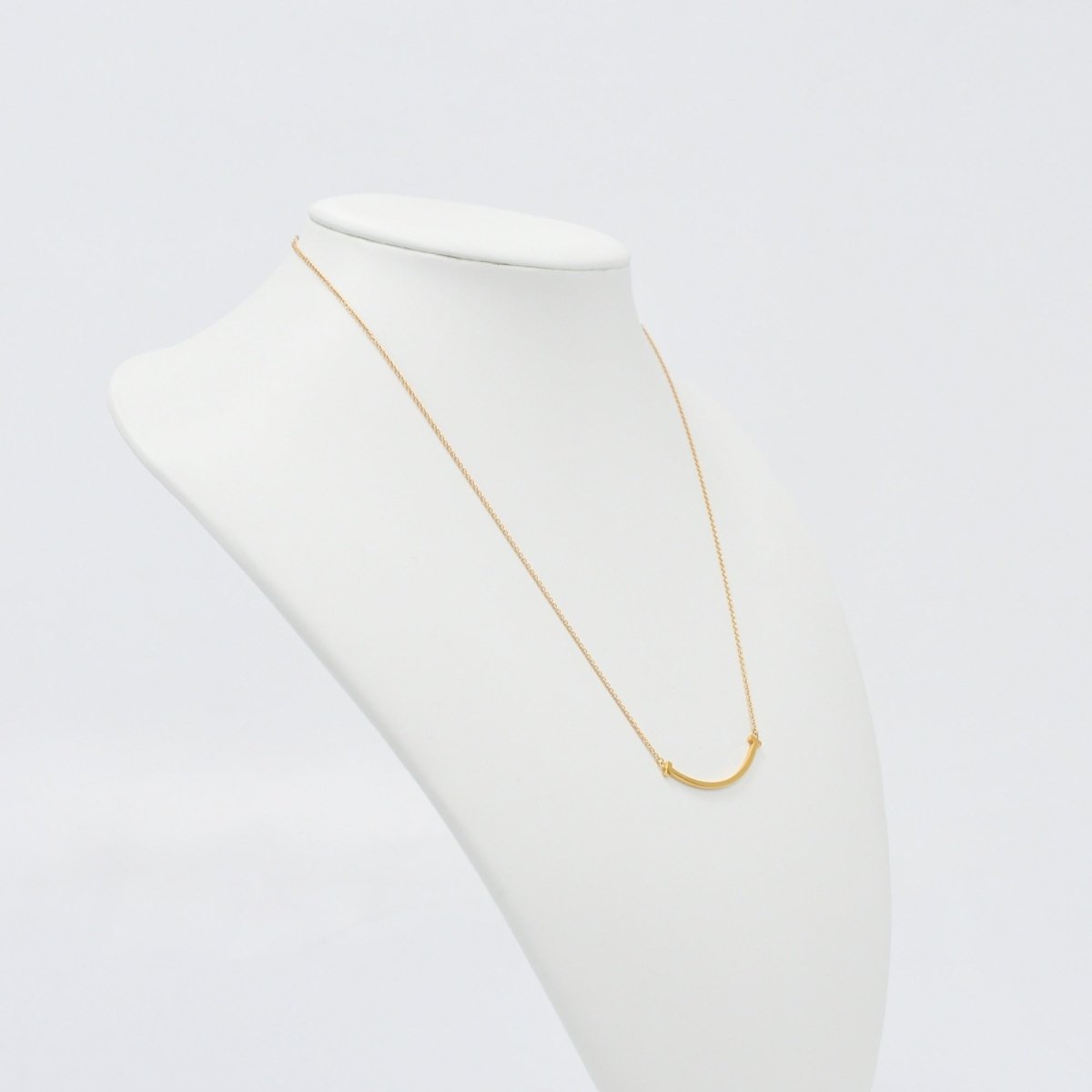 Tiffany & Co. T Smile Necklace Small 18K Rose Gold Au750 2.9g
