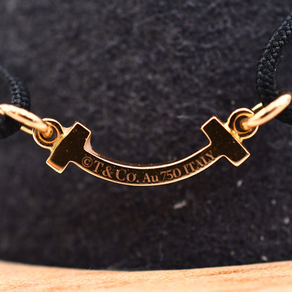 Used Tiffany & Co. T Smile Mini Diamond Bracelet 18K Rose Gold Au750 0.8g B S0018