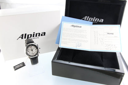 Used Alpina Startimer II Automatic GMT White Dial 40mm AL - 550x4R26 Full Set - RYBrandshop