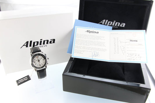 Used Alpina Startimer II Automatic GMT White Dial 40mm AL - 550x4R26 Full Set - RYBrandshop