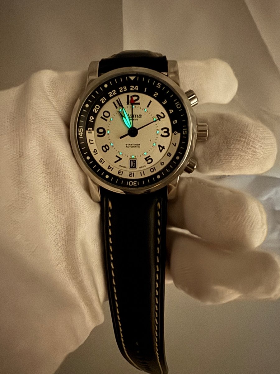 Used Alpina Startimer II Automatic GMT White Dial 40mm AL - 550x4R26 Full Set - RYBrandshop