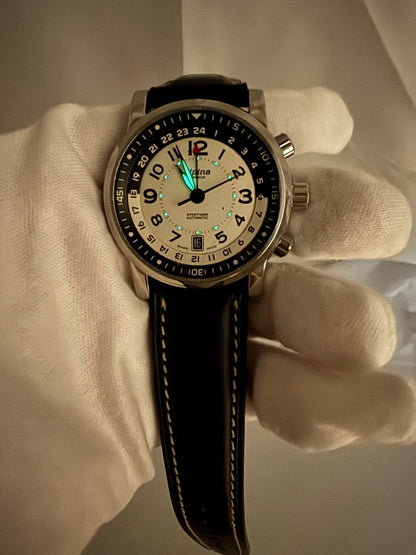 Used Alpina Startimer II Automatic GMT White Dial 40mm AL - 550x4R26 Full Set - RYBrandshop