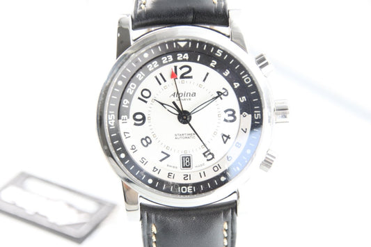 Used Alpina Startimer II Automatic GMT White Dial 40mm AL - 550x4R26 Full Set - RYBrandshop