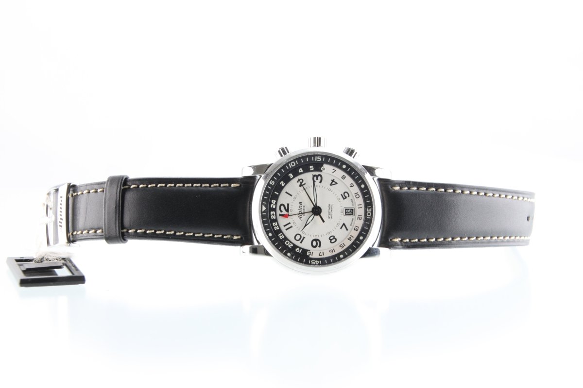 Used Alpina Startimer II Automatic GMT White Dial 40mm AL - 550x4R26 Full Set - RYBrandshop