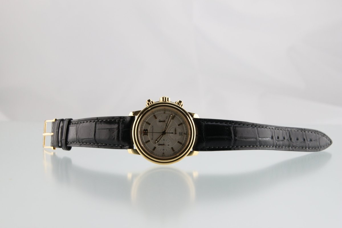 Used Blancpain leman 2385 - 1418 Date 38mm Yellow Gold Automatic Men's Watch - RYBrandshop