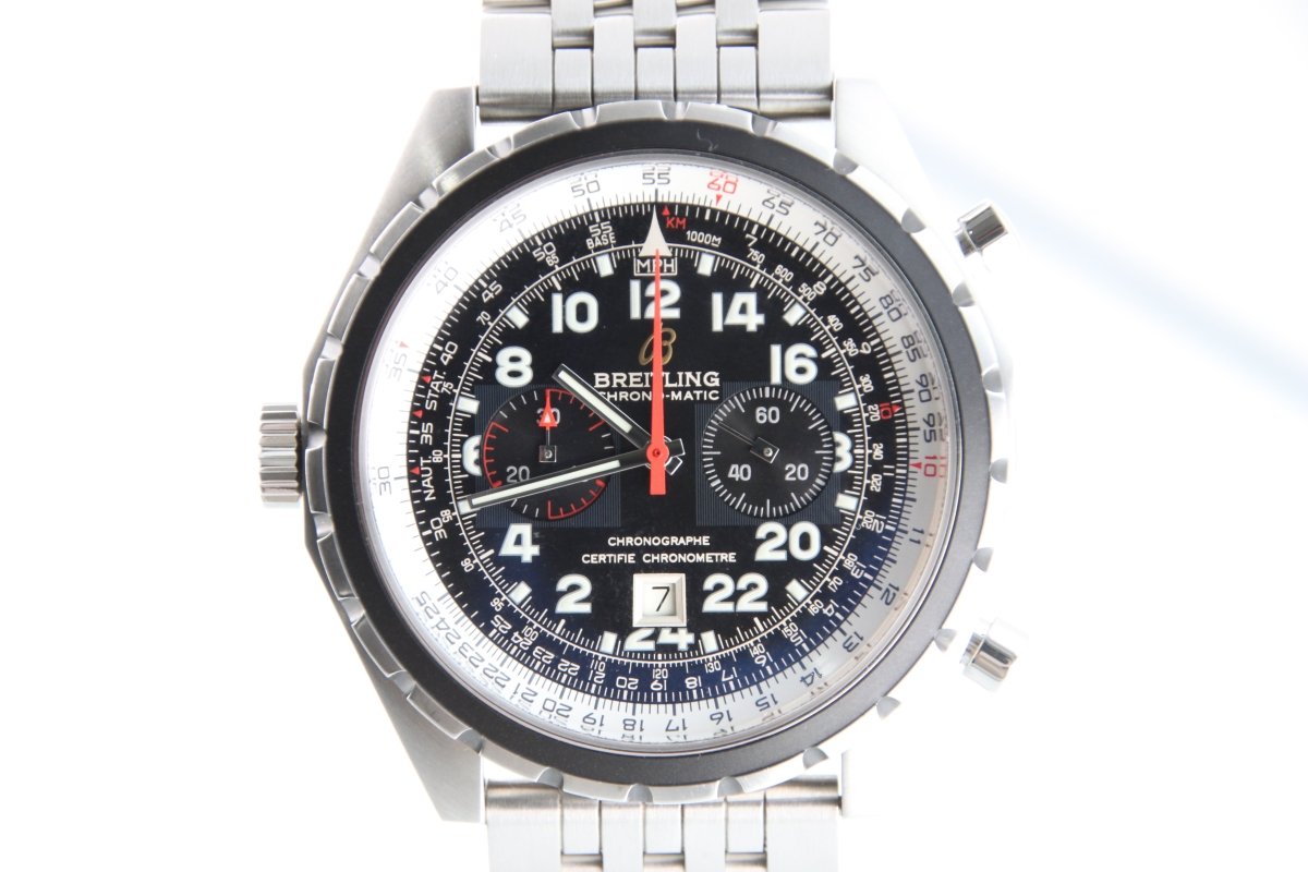 Used Breitling Chronomatic 24H A22360 Black Dial 44mm Automatic Full Set - RYBrandshop