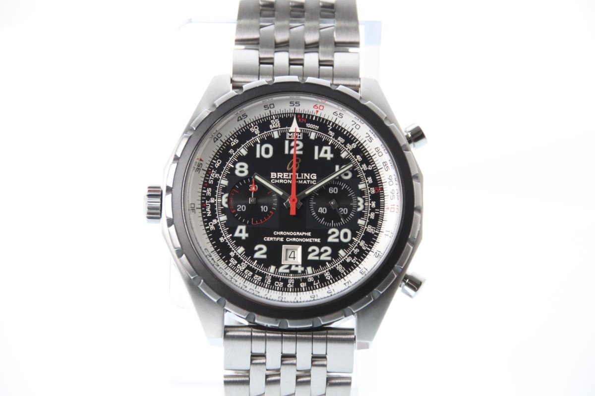 Used Breitling Chronomatic 24H A22360 Black Dial 44mm Automatic Full Set - RYBrandshop