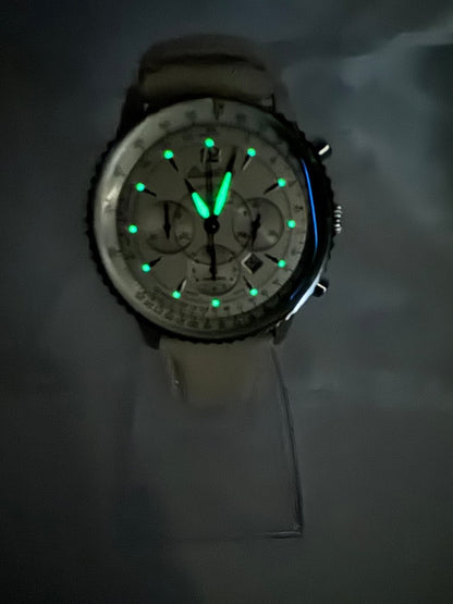 Used Breitling Montbrillant Chronograph White Dial 38mm A41330 Serviced Automatic - RYBrandshop