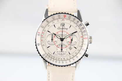 Used Breitling Montbrillant Chronograph White Dial 38mm A41330 Serviced Automatic - RYBrandshop
