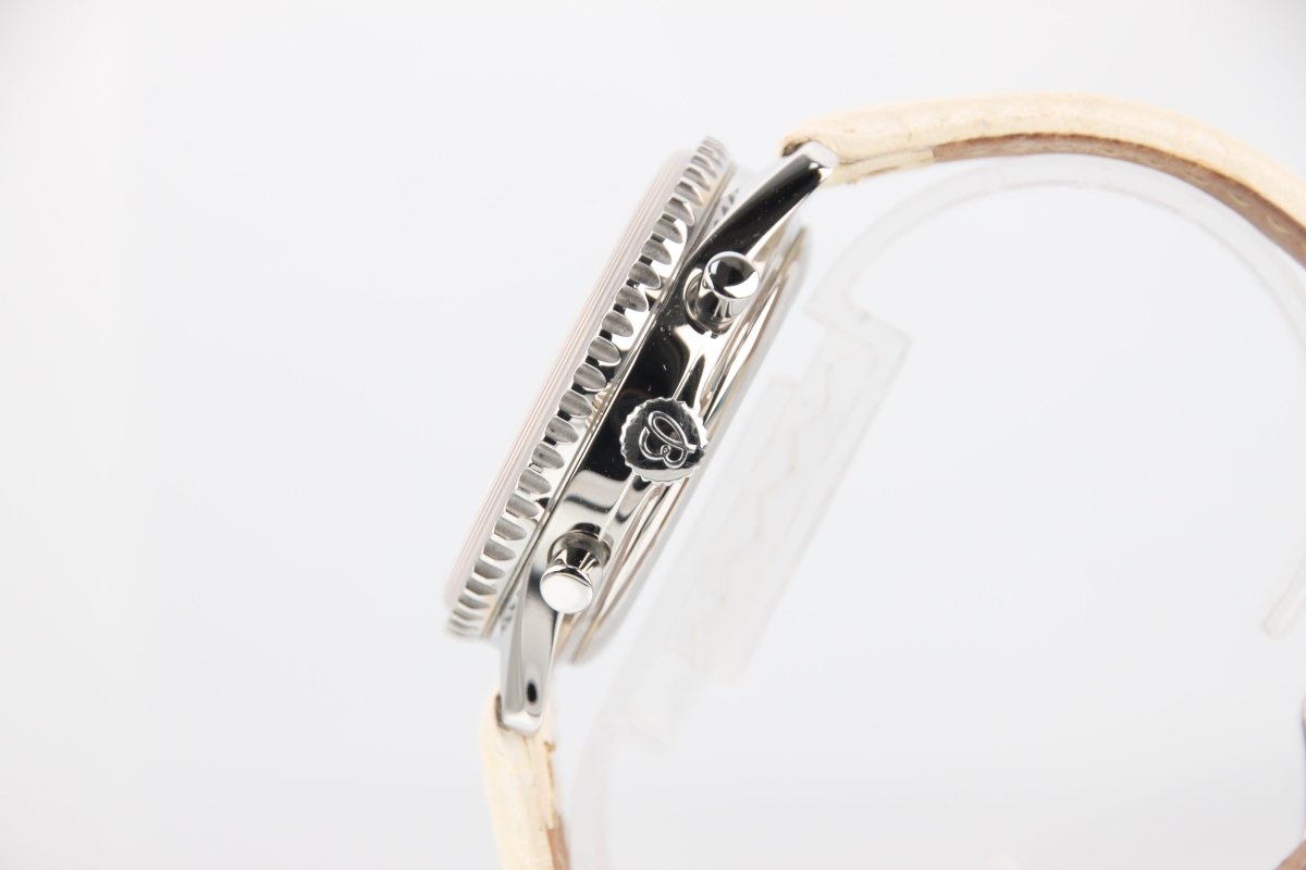 Used Breitling Montbrillant Chronograph White Dial 38mm A41330 Serviced Automatic - RYBrandshop