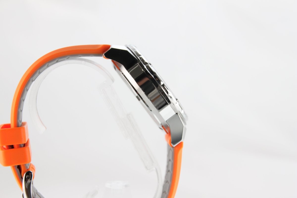 Used Bulova Marine Star Automatic 98A226 Open Heart Silver Dial Orange Strap - RYBrandshop