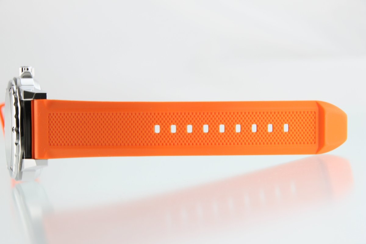 Used Bulova Marine Star Automatic 98A226 Open Heart Silver Dial Orange Strap - RYBrandshop