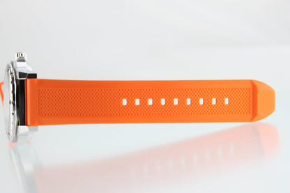 Used Bulova Marine Star Automatic 98A226 Open Heart Silver Dial Orange Strap - RYBrandshop
