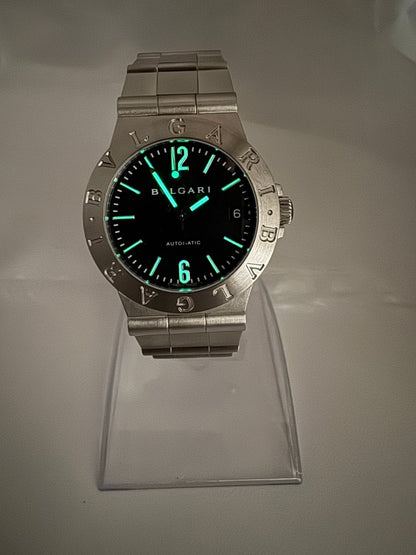 Used Bvlgari Diagono Sport LCV35S Black Dial Automatic Serviced Full Set - RYBrandshop