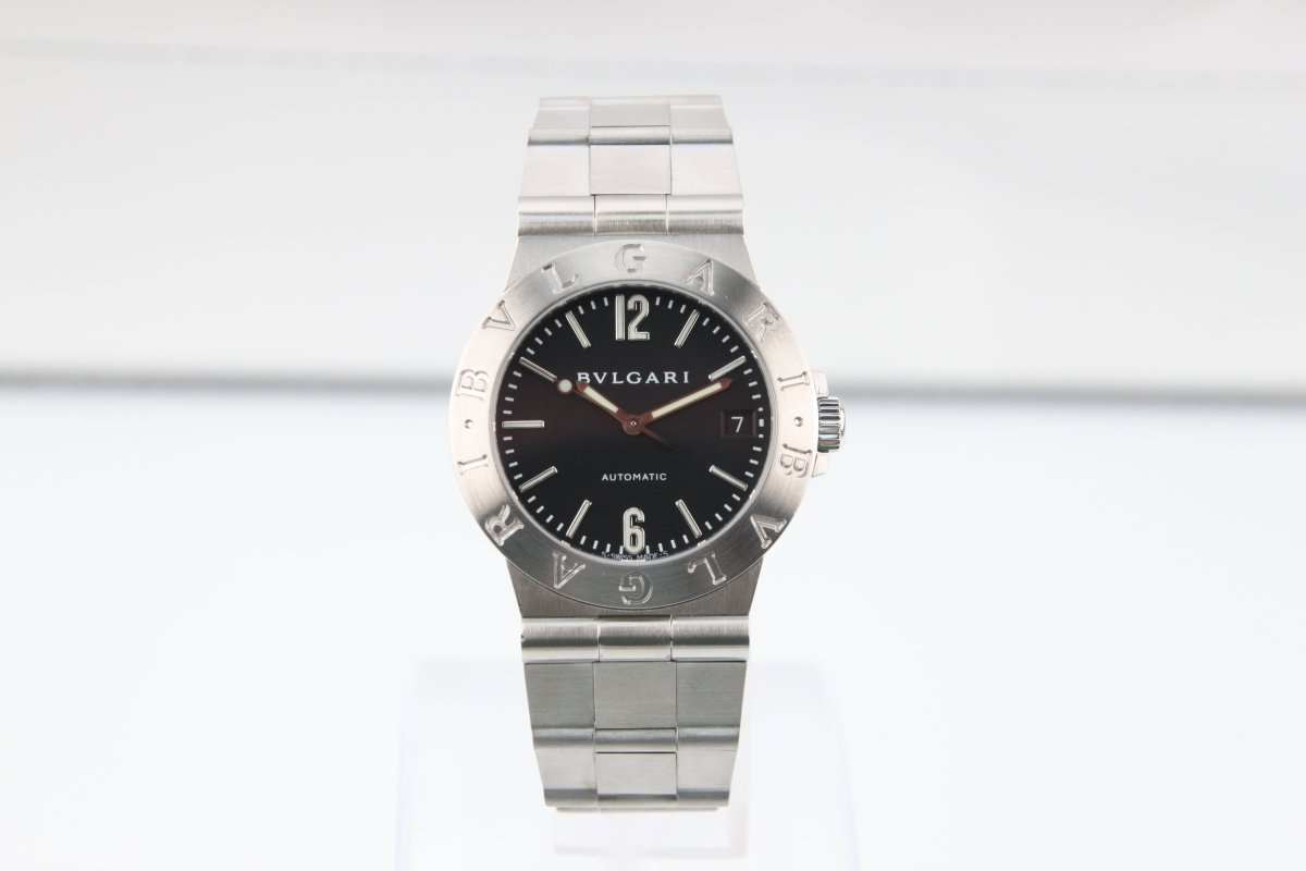 Used Bvlgari Diagono Sport LCV35S Black Dial Automatic Serviced Full Set - RYBrandshop