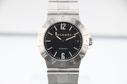 Used Bvlgari Diagono Sport LCV35S Black Dial Automatic Serviced Full Set - RYBrandshop