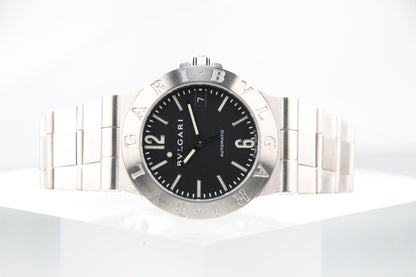Used Bvlgari Diagono Sport LCV35S Black Dial Automatic Serviced Full Set - RYBrandshop