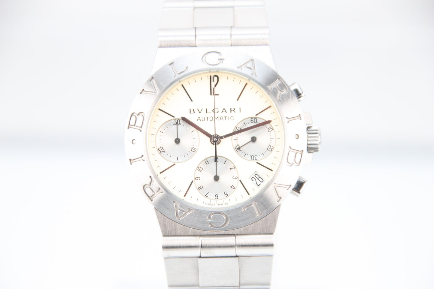 Used Bvlgari Diagono Sports Chronograph Ivory Dial Automatic Men's Watch CH35S