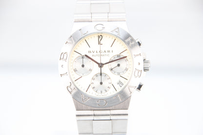 Used Bvlgari Diagono Sports Chronograph Ivory Dial Automatic Men's Watch CH35S