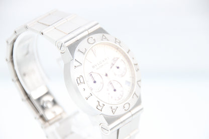 Used Bvlgari Diagono Sports Chronograph Ivory Dial Automatic Men's Watch CH35S