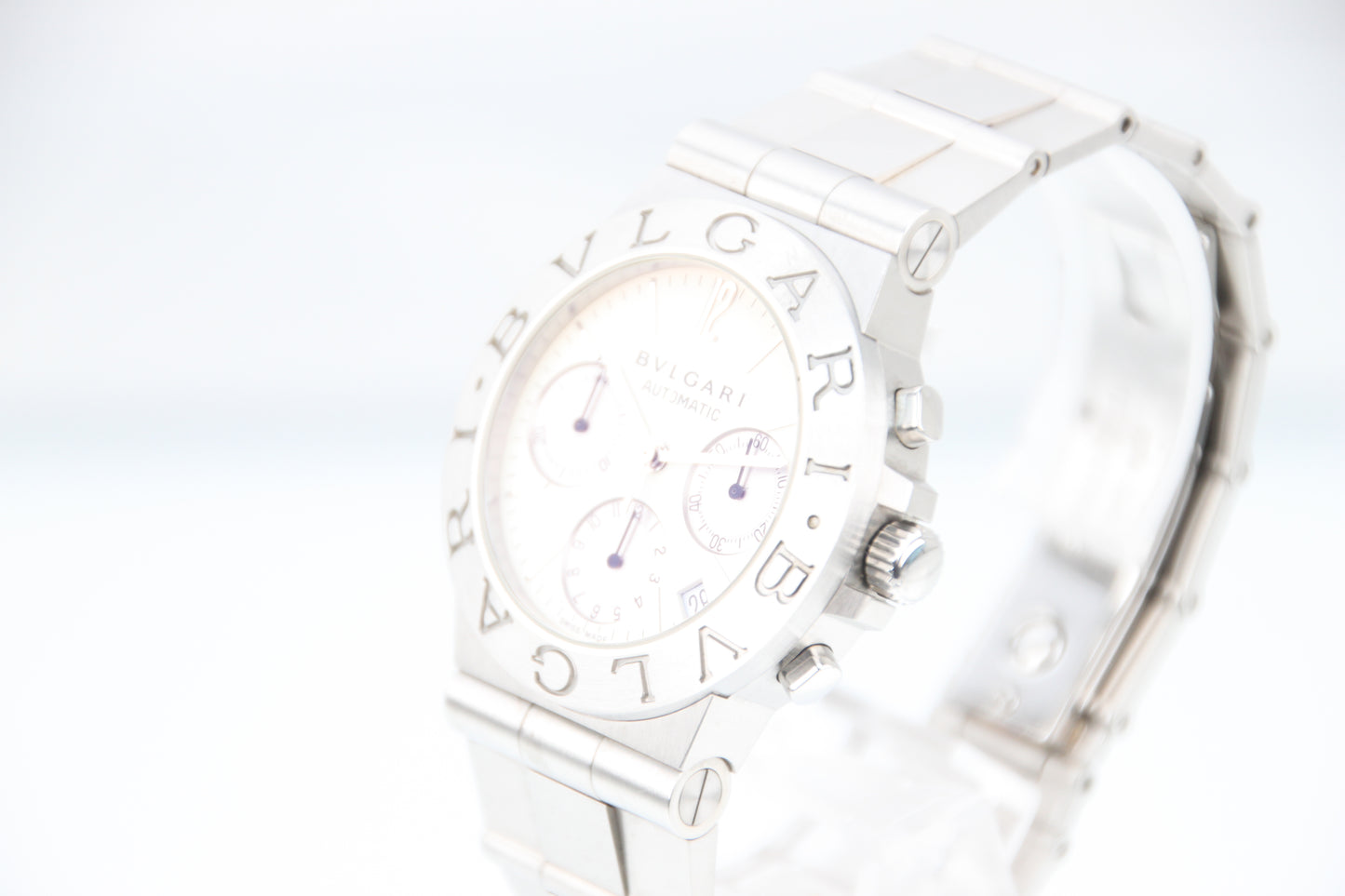 Used Bvlgari Diagono Sports Chronograph Ivory Dial Automatic Men's Watch CH35S