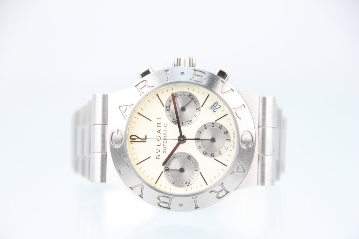Used Bvlgari Diagono Sports Chronograph Ivory Dial Automatic Men's Watch CH35S