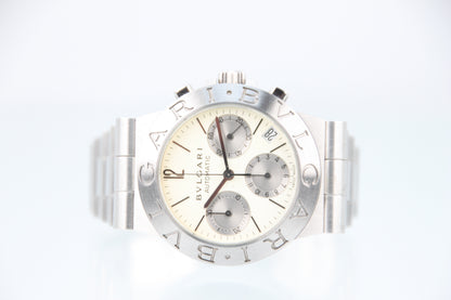 Used Bvlgari Diagono Sports Chronograph Ivory Dial Automatic Men's Watch CH35S