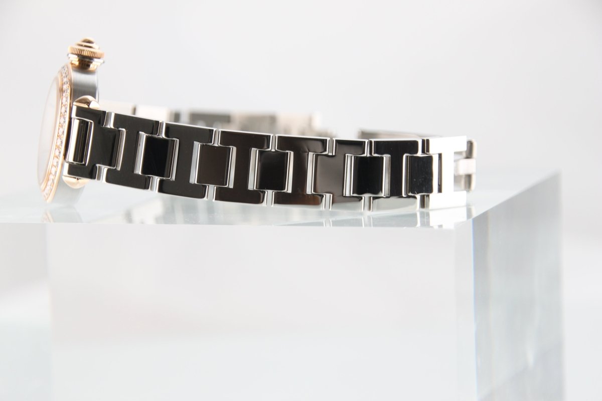 Used Cartier Miss Pasha WJ124021 18K Pink Gold Diamond Bezel Silver Dial Quartz Full Set - RYBrandshop