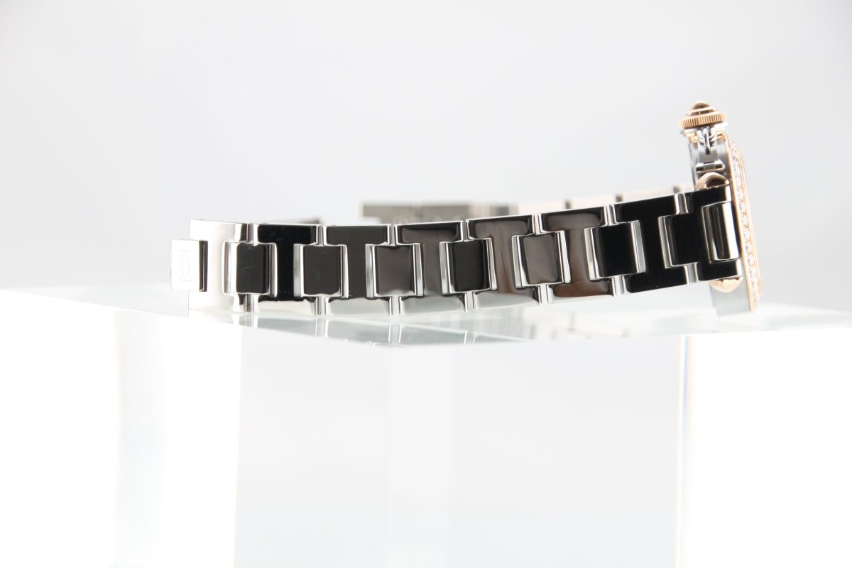 Used Cartier Miss Pasha WJ124021 18K Pink Gold Diamond Bezel Silver Dial Quartz Full Set - RYBrandshop