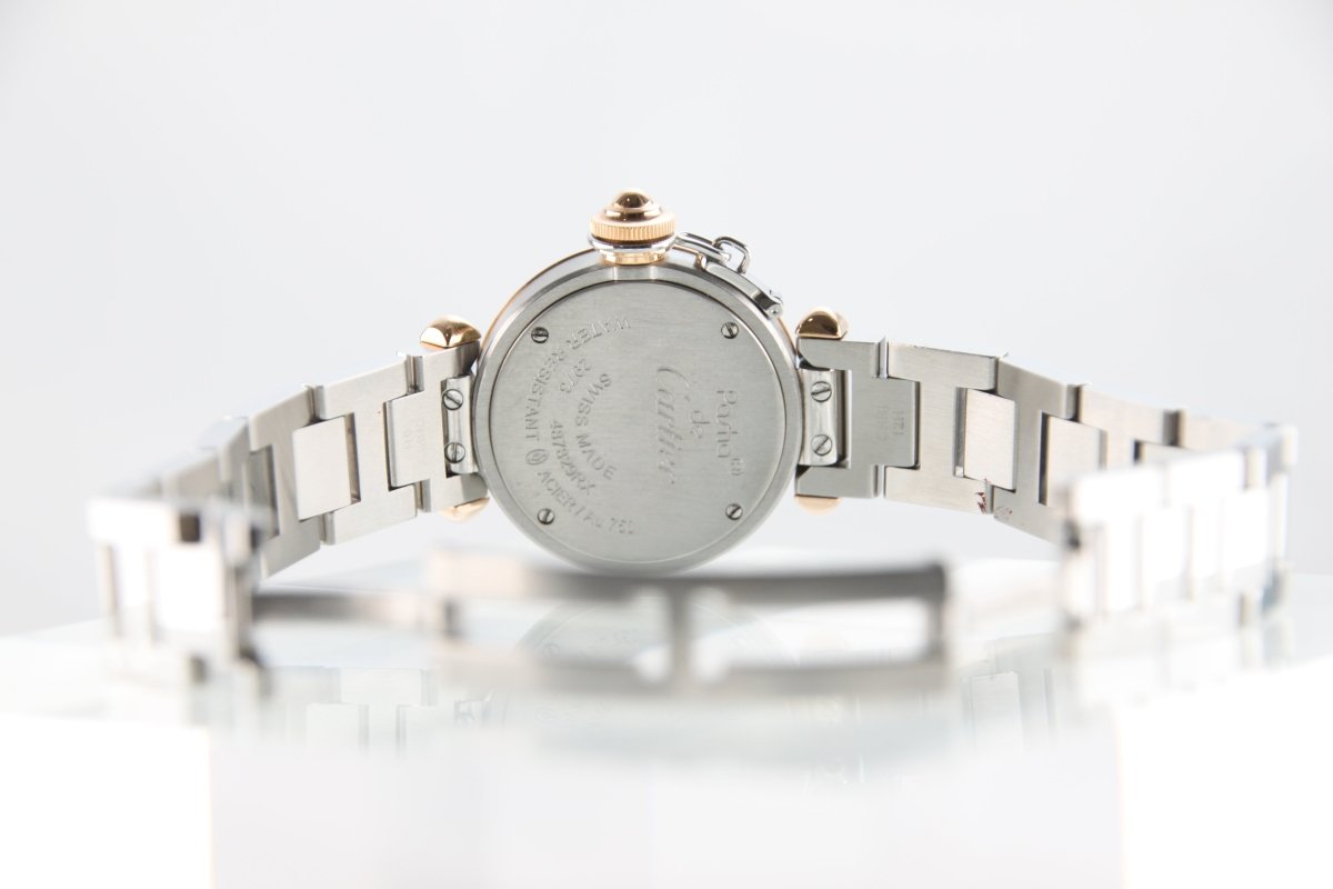 Used Cartier Miss Pasha WJ124021 18K Pink Gold Diamond Bezel Silver Dial Quartz Full Set - RYBrandshop
